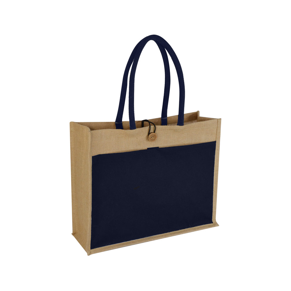 Personalized Jute Bag with pocket - Image 3