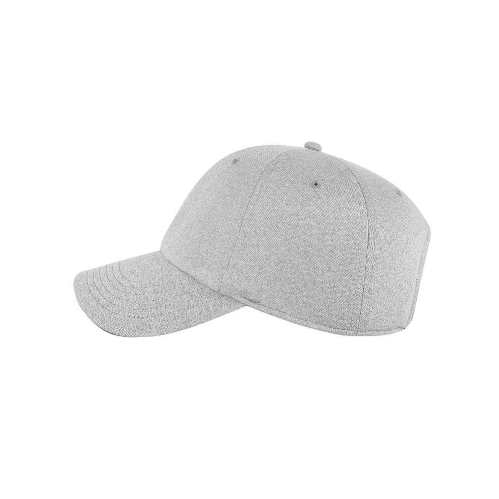 Personalized Textured 6-Panel Cap – Grey Stretch Fit Casual Cap with Curved Visor - Image 7