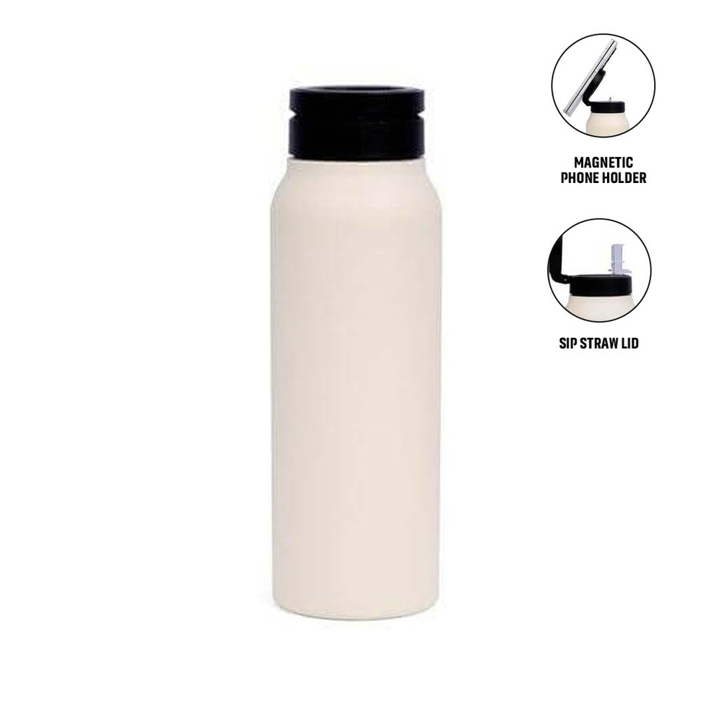 Personalized 760ml Magnetic Phone Holder Insulated Water Bottle - White - Image 5