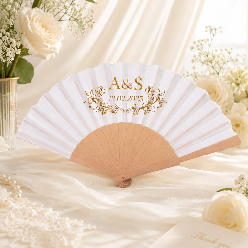 Personalized Foldable Hand Fan – Bamboo