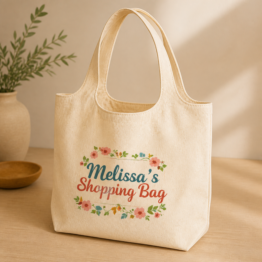 Personalized Recycled Cotton Bag with Front Pocket