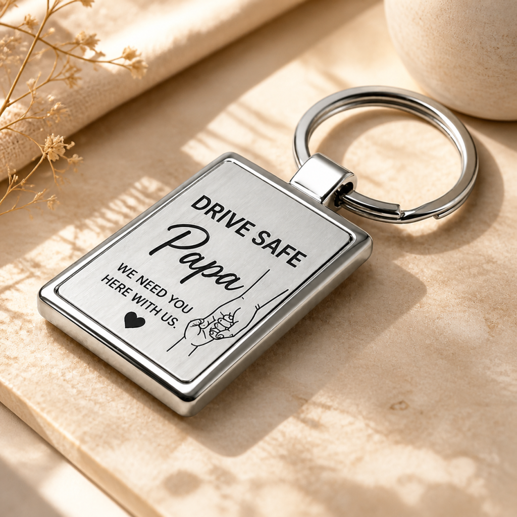 Personalized Rectangular Metal Keychain