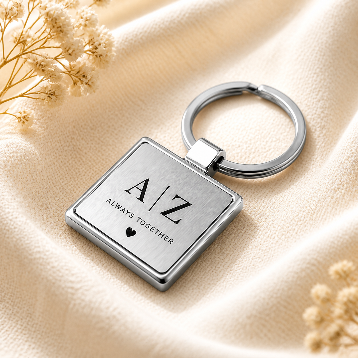 Personalized Square Metal Keychain