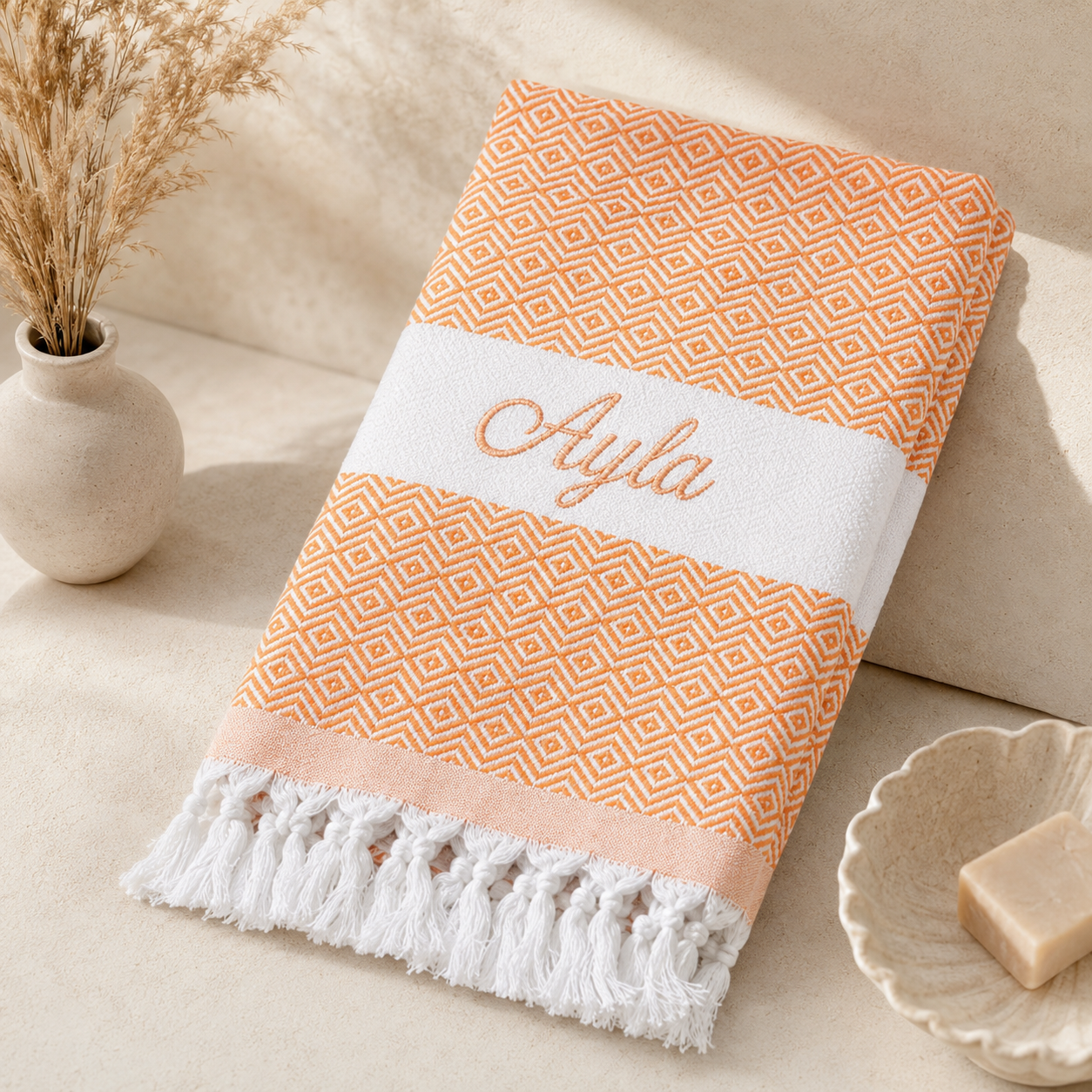 Personalized Cotton Towels - Pink - Image 8