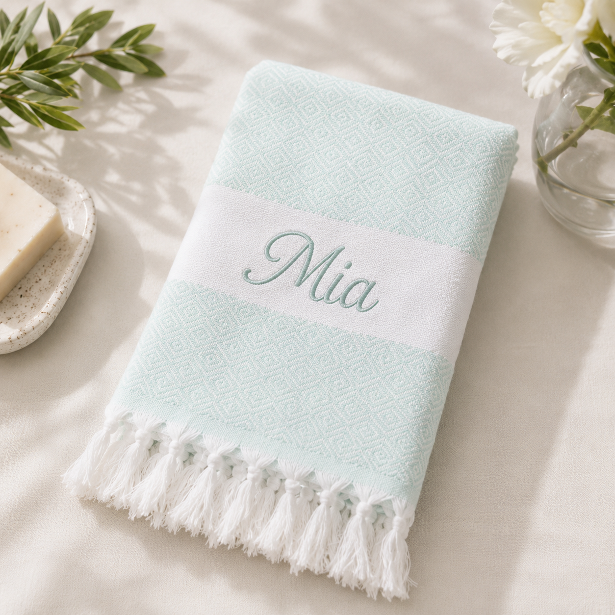 Personalized Cotton Towels - Pink - Image 7