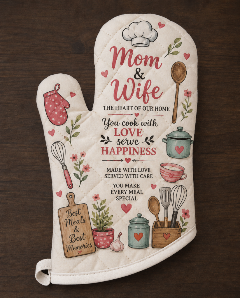 Personalized Mom & Wife Kitchen Oven Mitt
