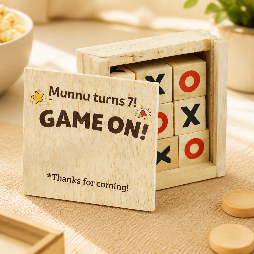 Personalized Wooden Tic Tac Toe Game Set