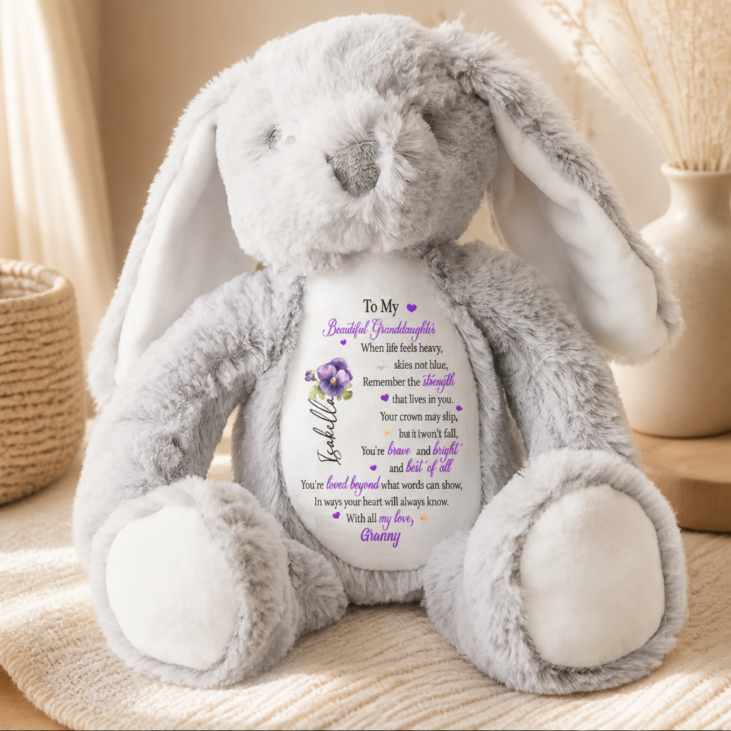 Personalized Bunny Plush with Custom Message