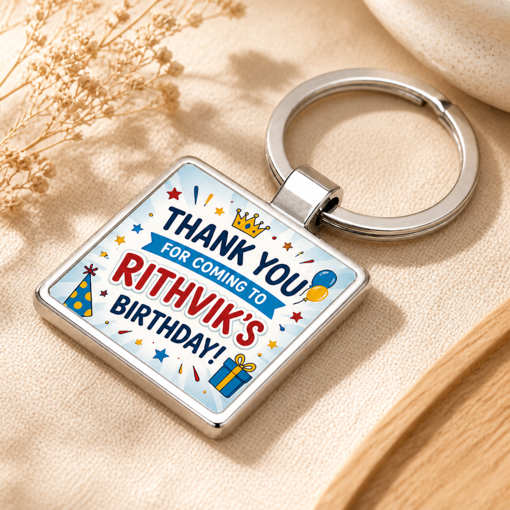 Personalized Birthday Thank You Keychain