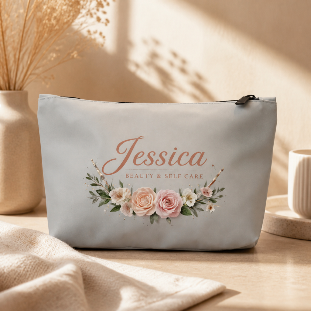 Personalized Soft PU Cosmetic Pouch with Zipper