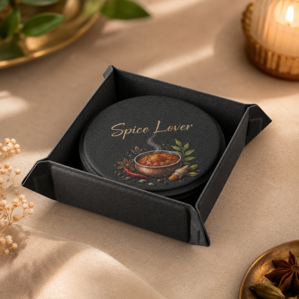 Personalized Recycled PU Coaster Set with Tray