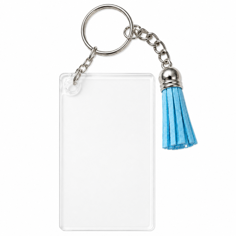 Personalized Acrylic Thank You Keychain with Tassel