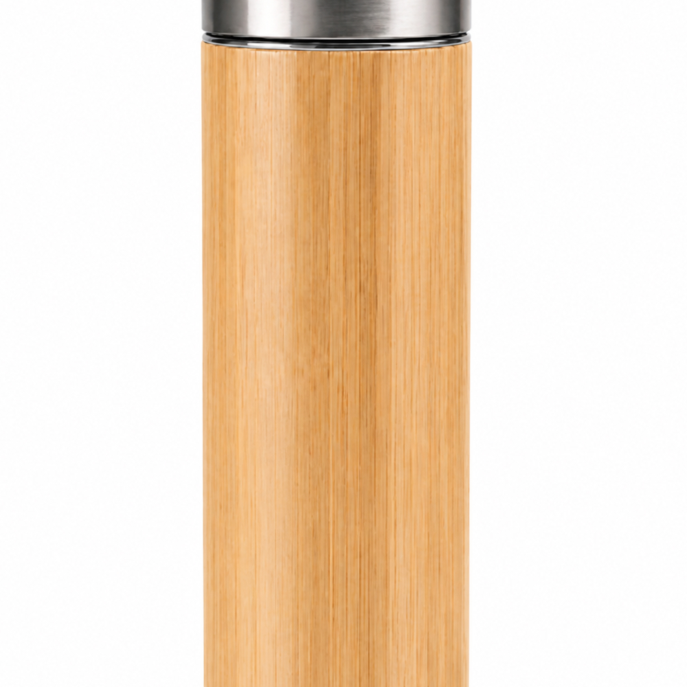 Personalized Bamboo Stainless Steel Flask with Tea Infuser