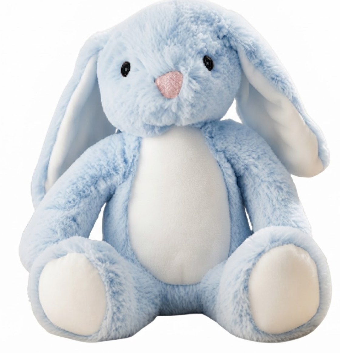 Personalized Bunny Plush with Custom Message – Blue