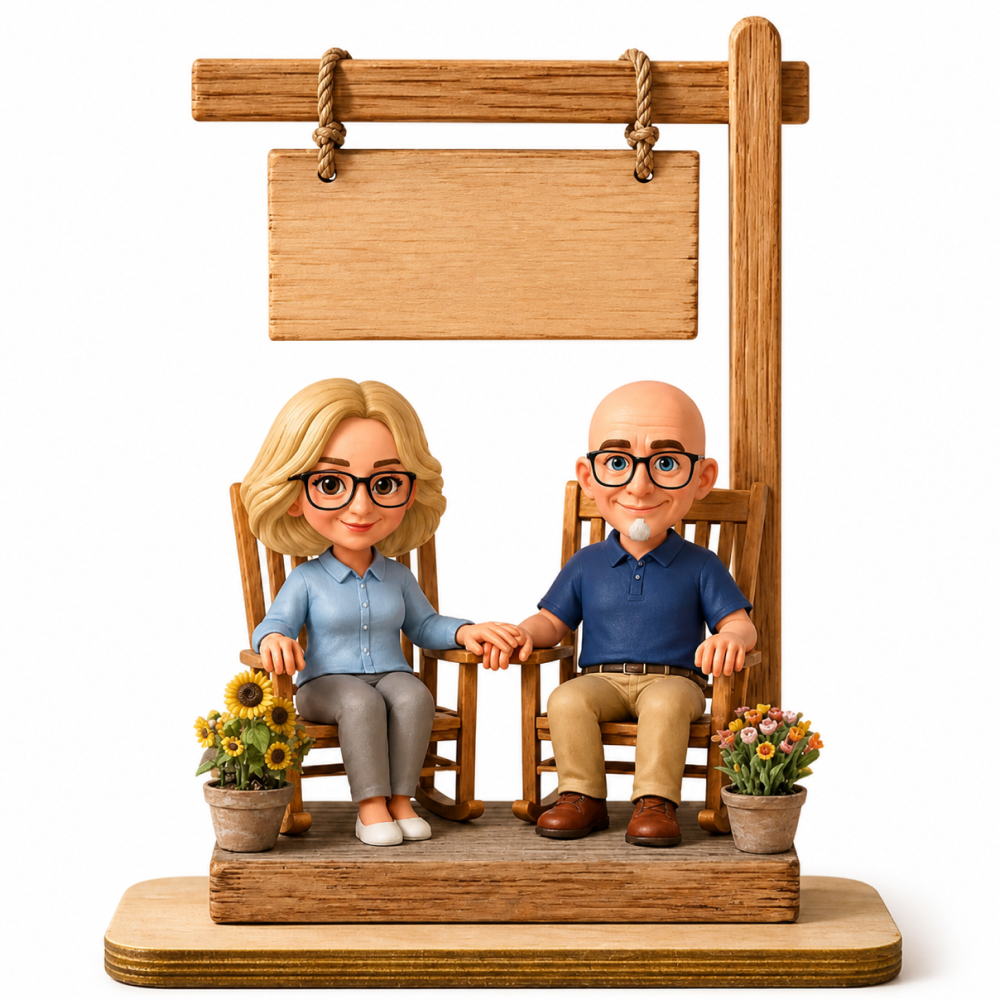 Personalized Couple Rocking Chair Keepsake Standee