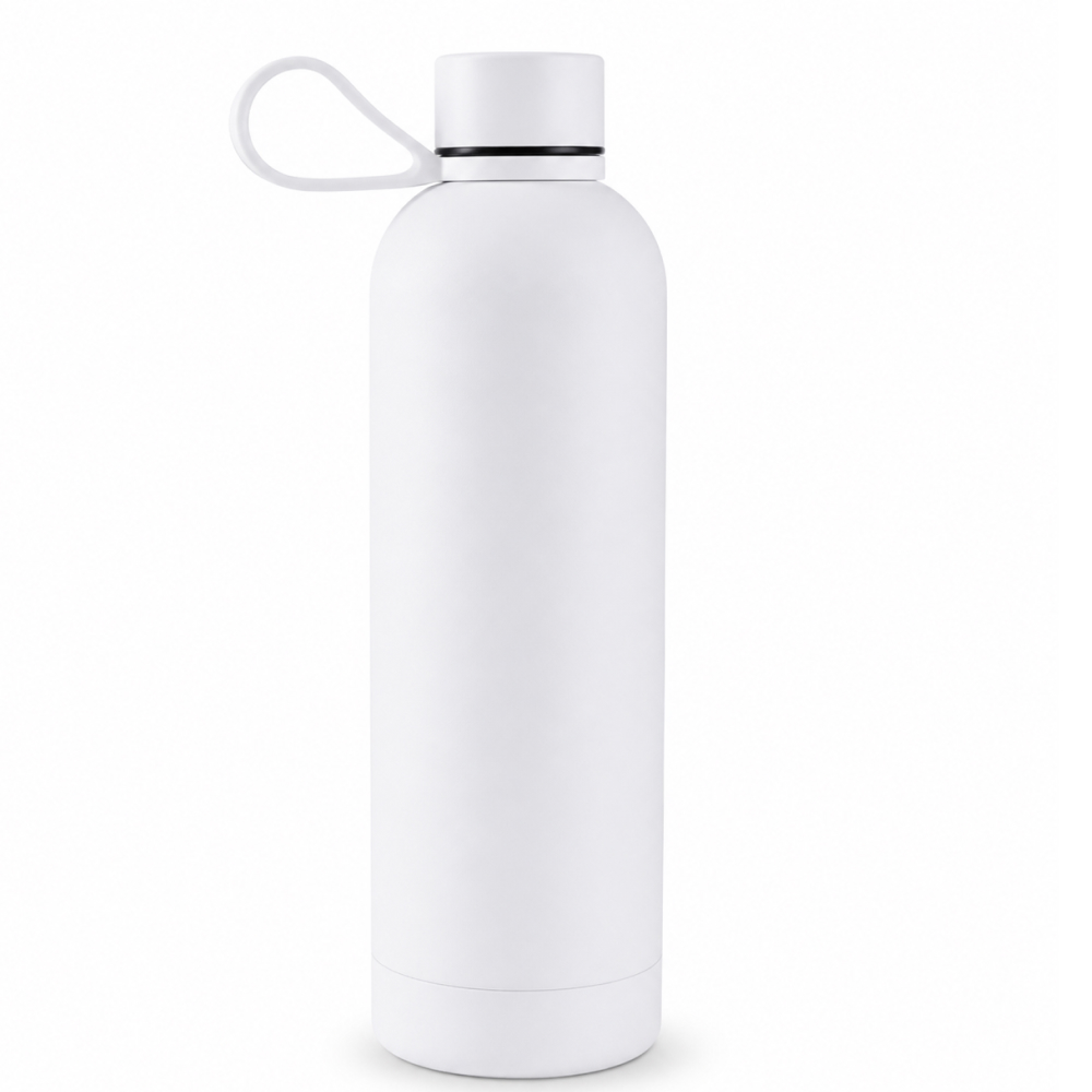 Personalized Double Wall Stainless Steel Vacuum Bottle with Silicone Loop