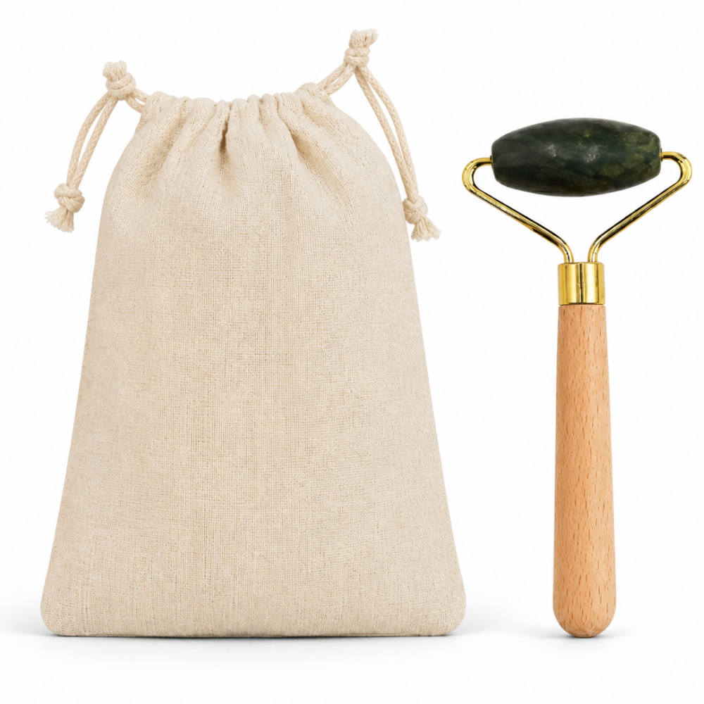 Personalized Jade Face Roller with Wooden Handle