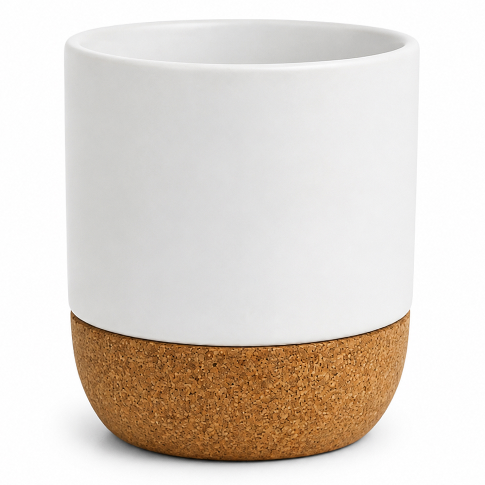 Personalized Matte Ceramic Espresso Cup with Cork Base
