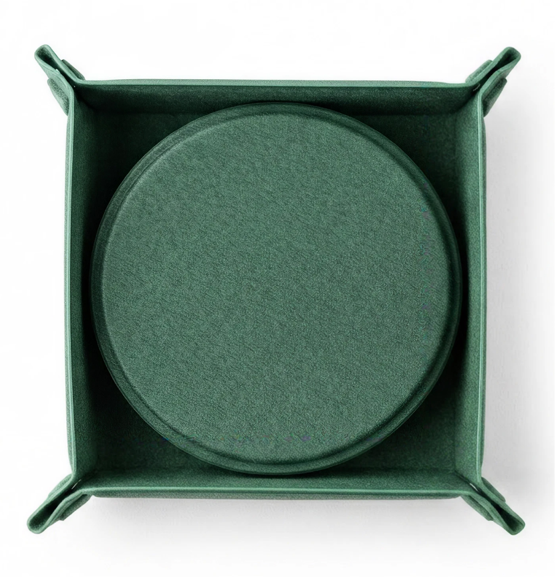Personalized Recycled PU Coaster Set with Tray – Green