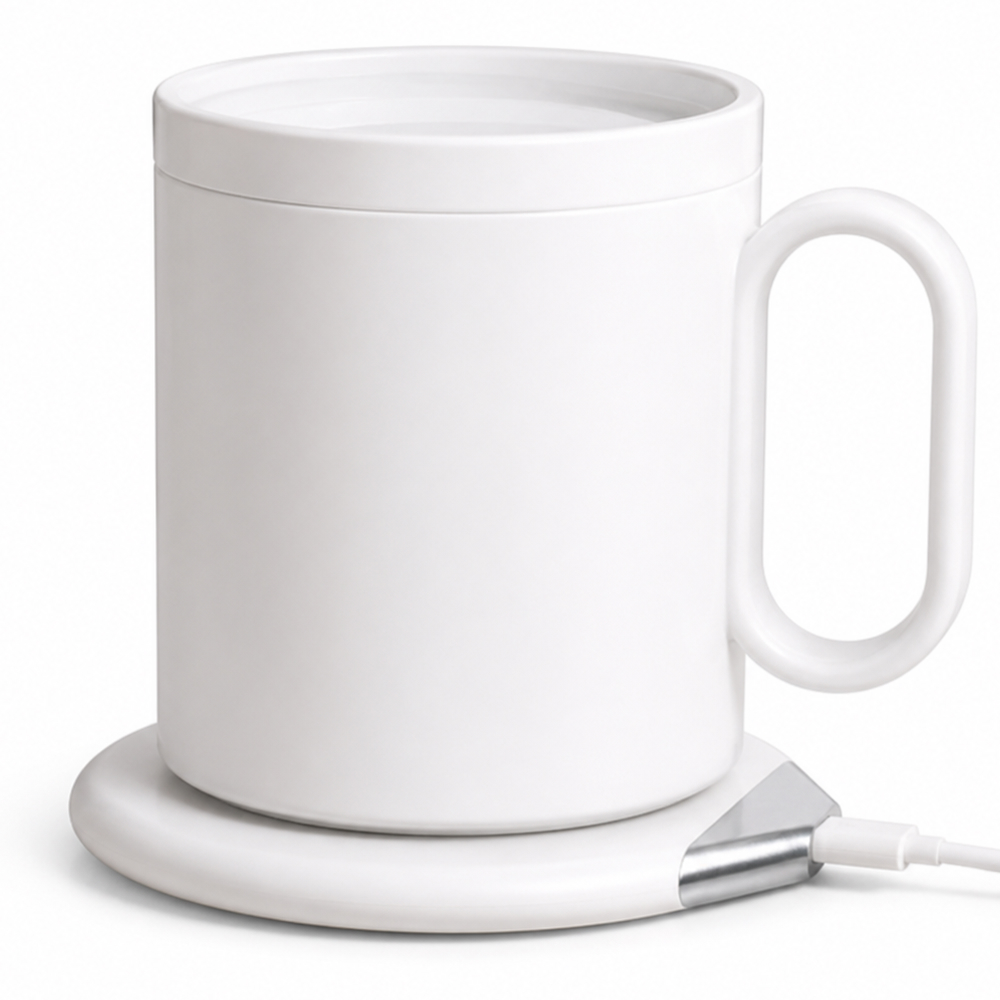 Personalized Smart Mug Warmer with Wireless Charger – 55°C Temperature Control – Black
