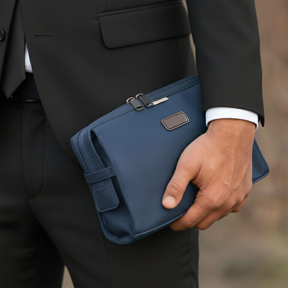 Personalized O Clutch Pouch - Blue - Image 2