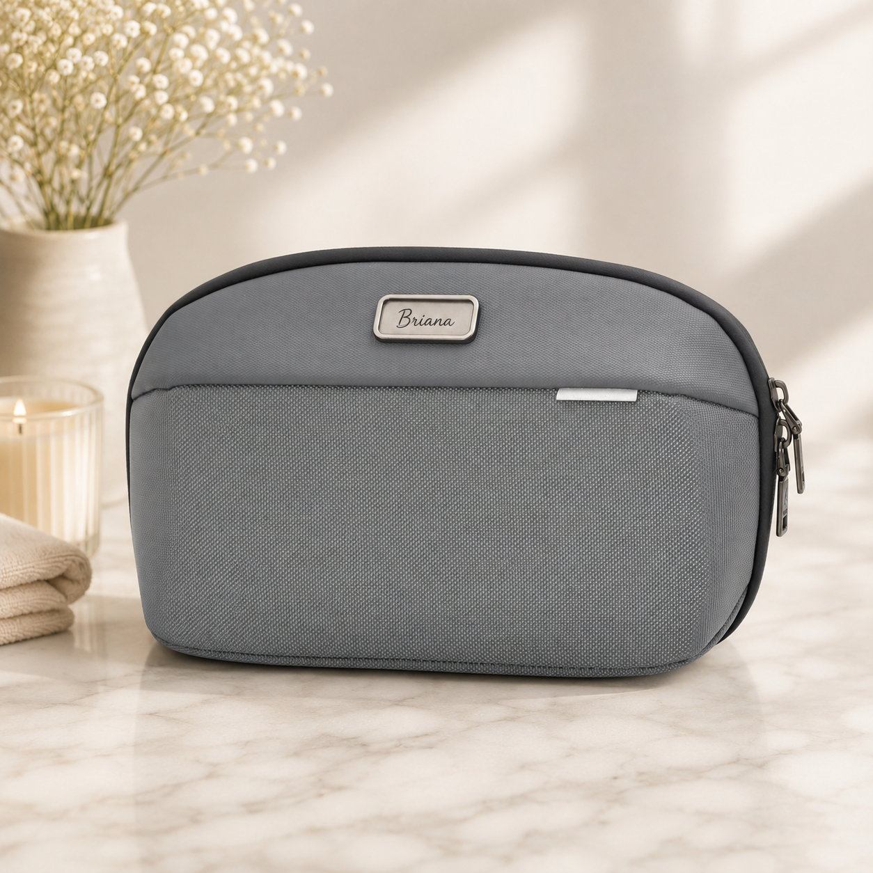 Personalized O Case Travel Organizer Bag - Grey