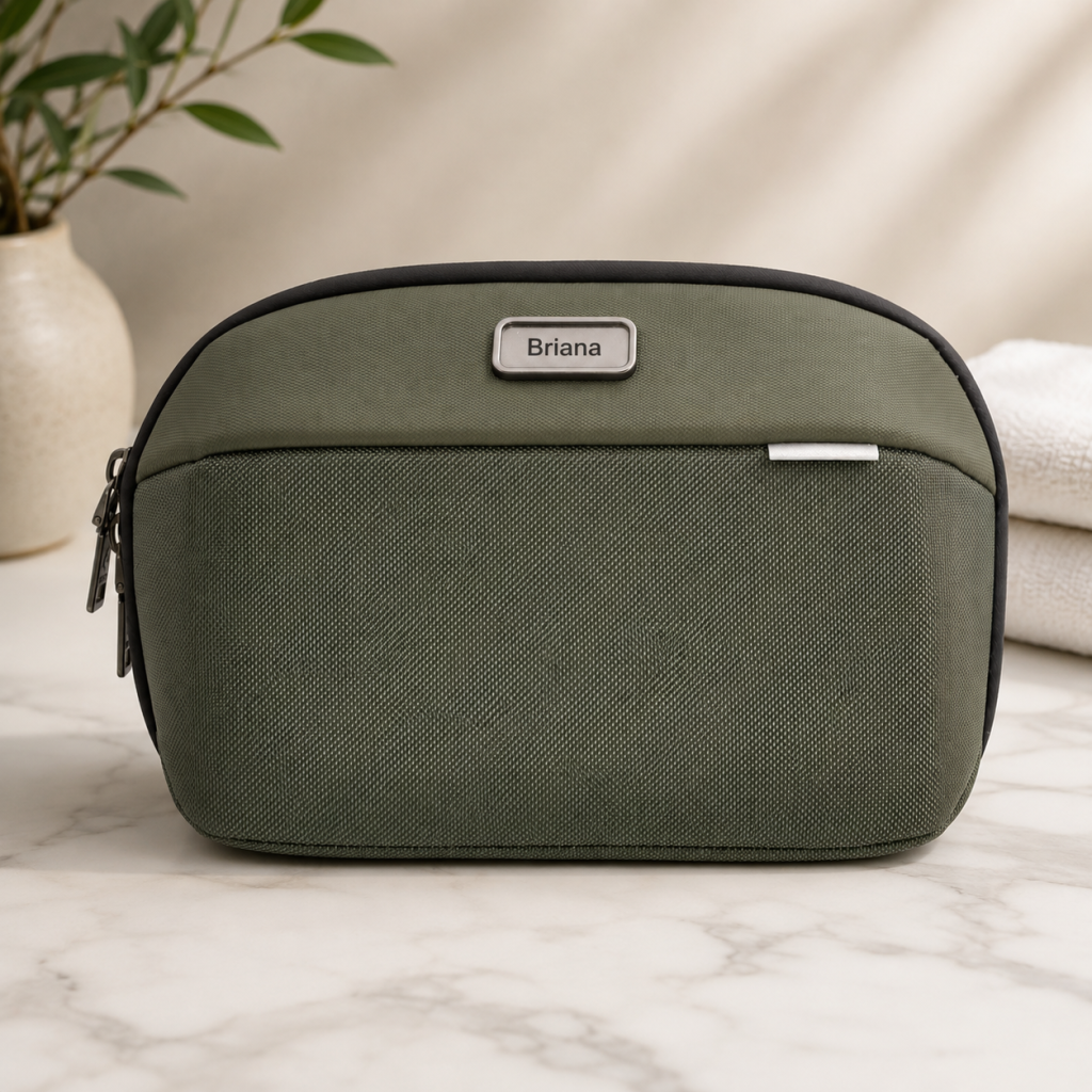 Personalized O Case Travel Organizer Bag - Olive