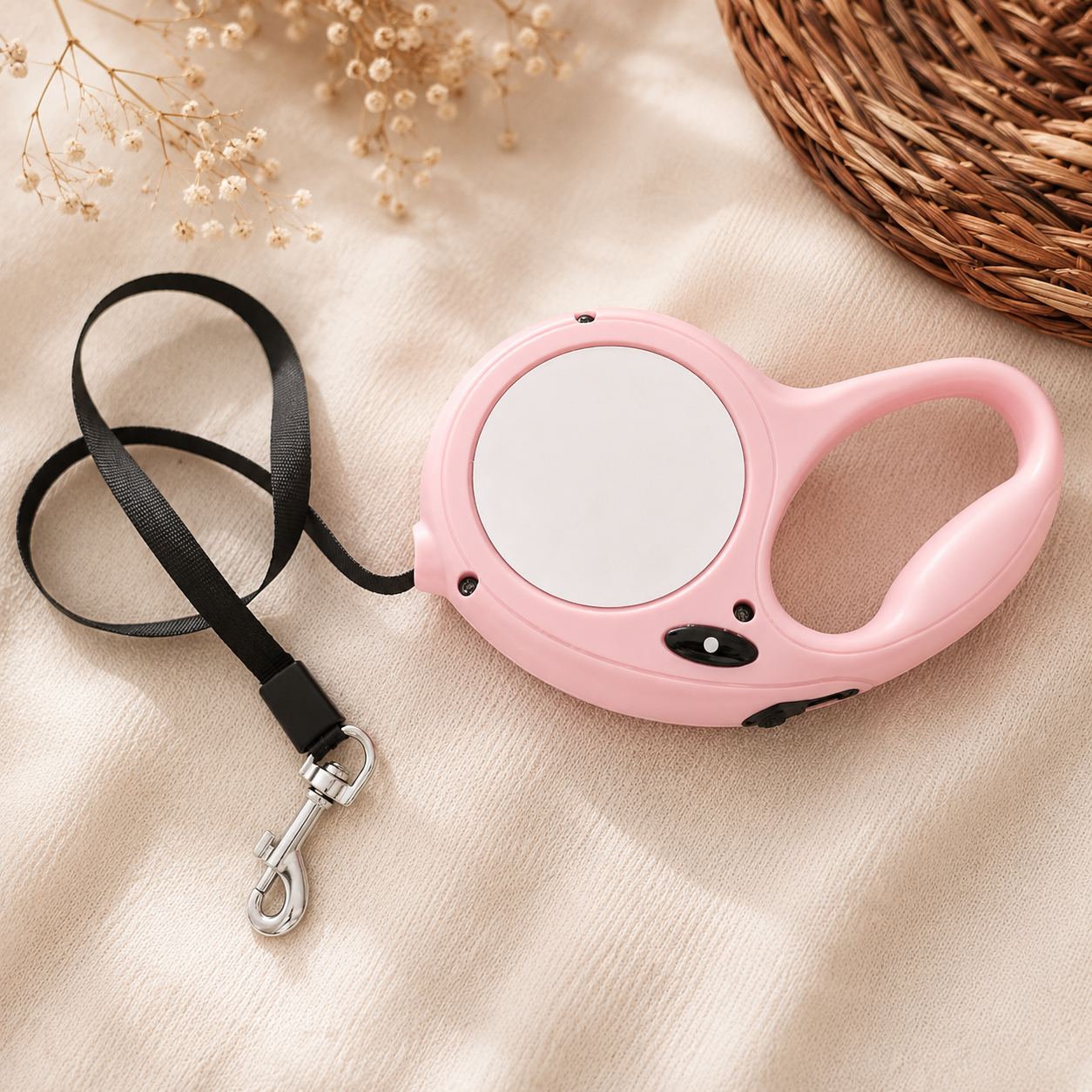 Personalized Retractable Pet Leash - Pink - Image 2